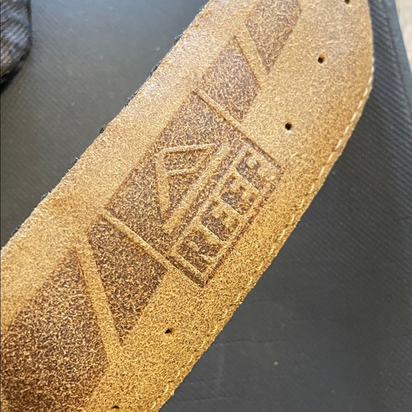 Reef Men Dark Brown Flip Flops Size 13 Leather Beach Contemporary Outdoor - Picture 5 of 11